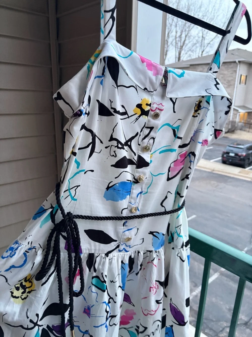 🆕🌸🦋Karl Lagerfeld Paris Floral Midi Cotton Pockets Dress White Summer Size4 6 12 - Picture 7 of 17